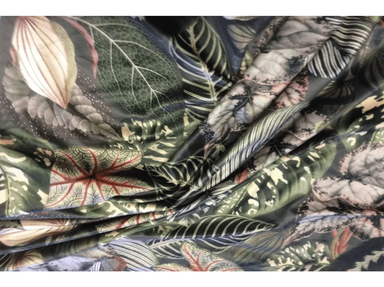 BOTANICAL LEAVES  Pattern Upholstery / Furnishing  velvet - 140  cms - 330 gsm CLEARANCE