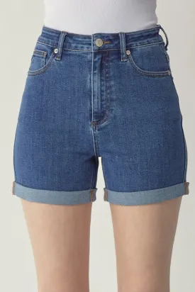 High Rise Double Rolled Up Shorts