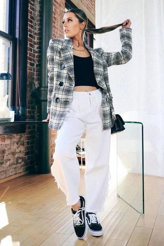High waist straight jeans